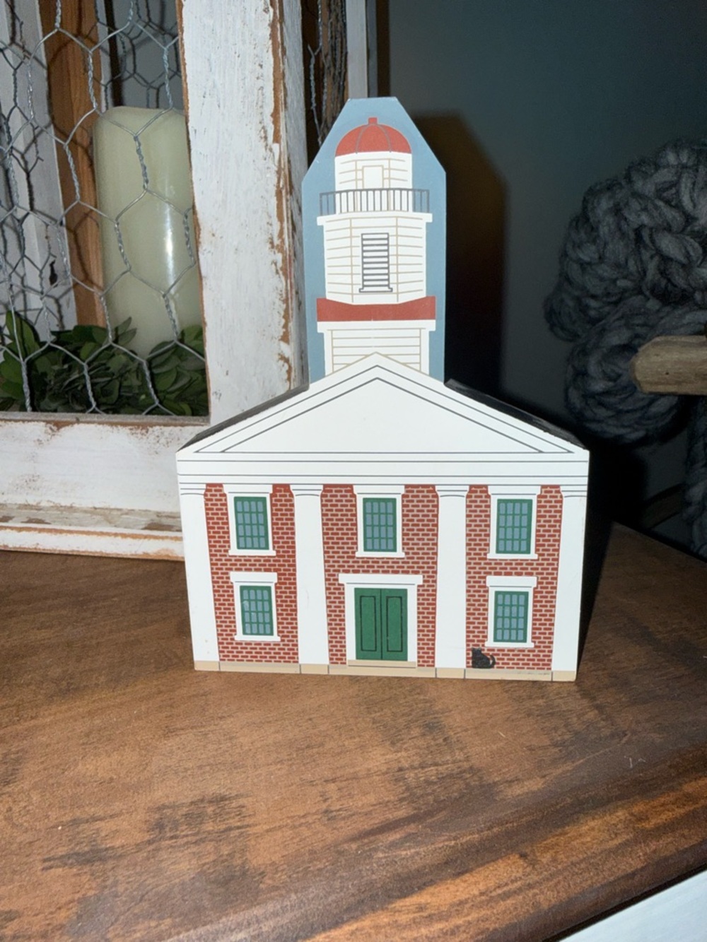 Longaberger Lighthouse House Decor in White, Red, Green, Blue